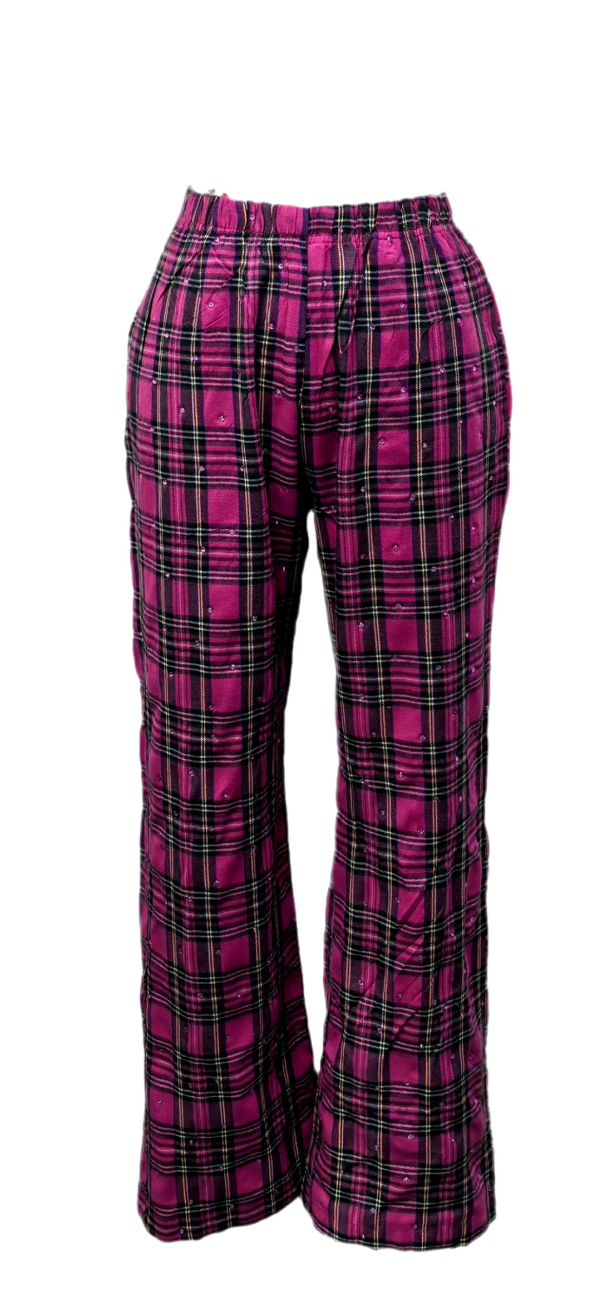Queen of Sparkles Pink Plaid Pants