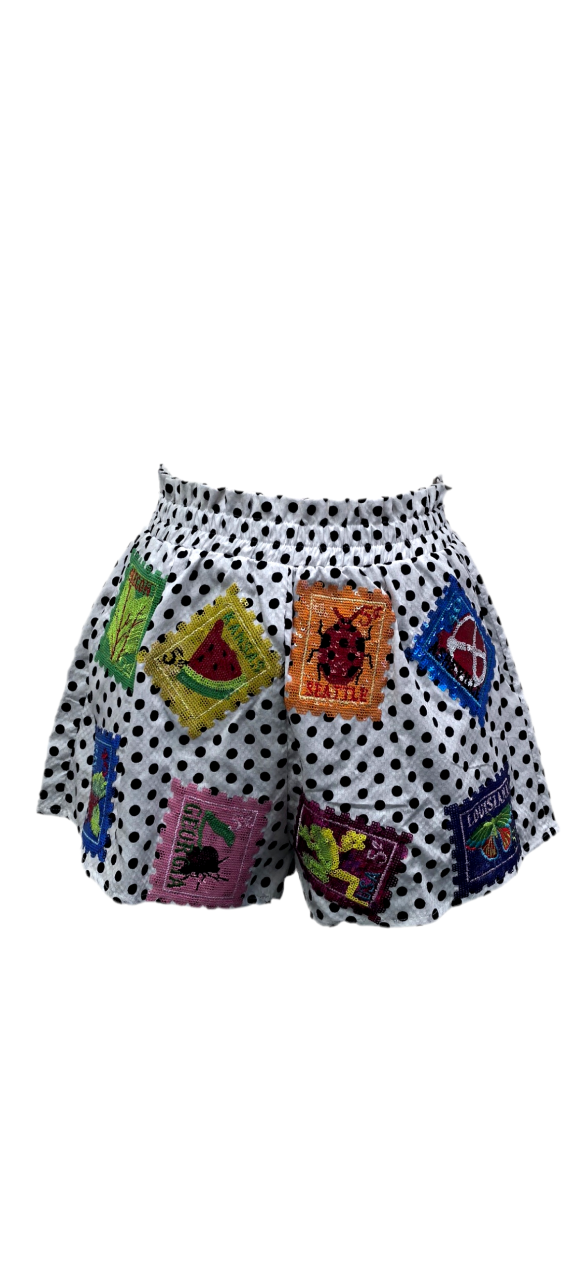 Queen of Sparkles Polka Dot Multi Stamp Shorts
