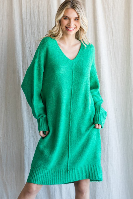 Emerald Knit Sweater Dress Small Emerald Knit Sweater Dress Small