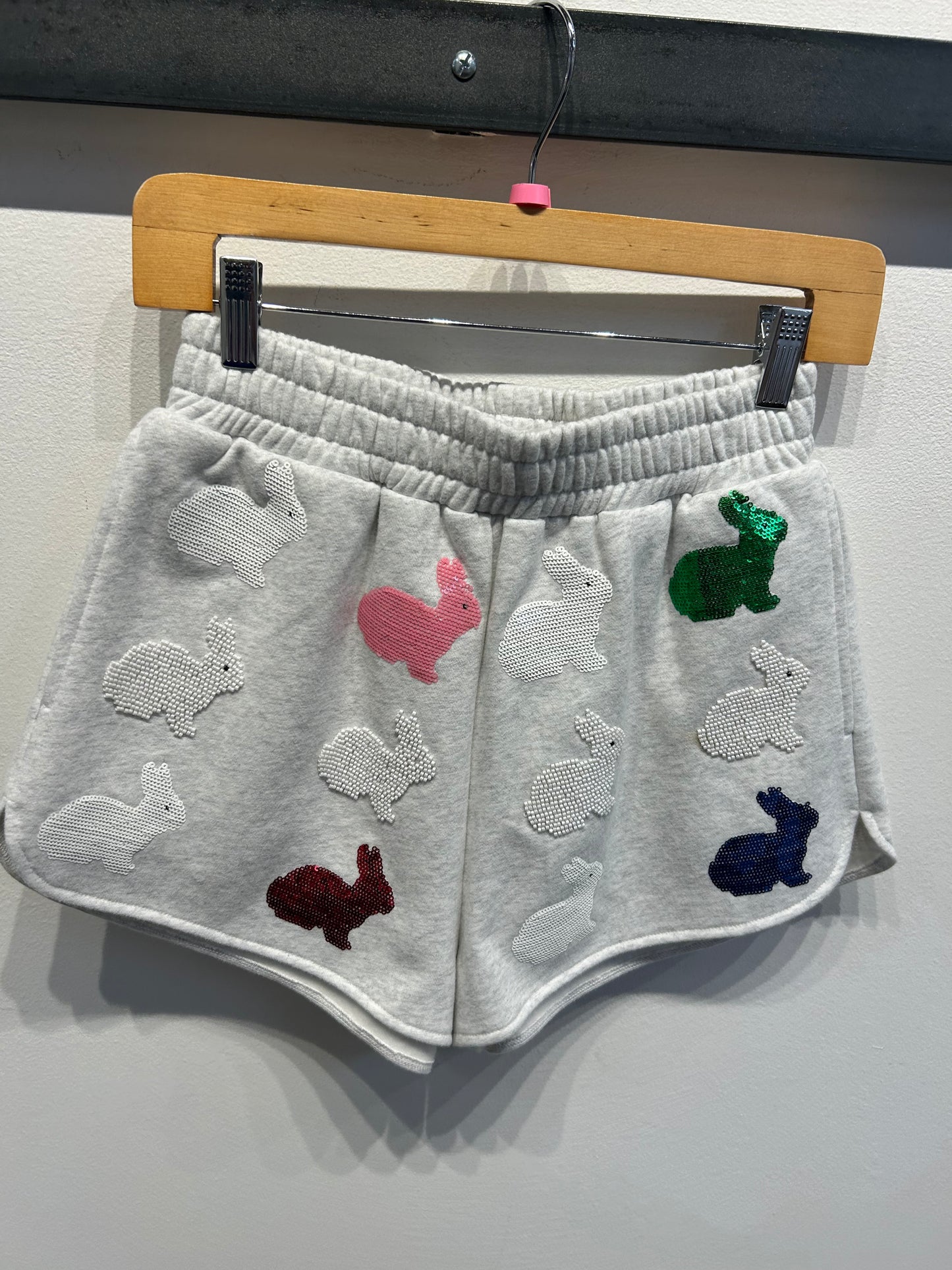 Queen of Sparkles Grey Multi Bunny Shorts