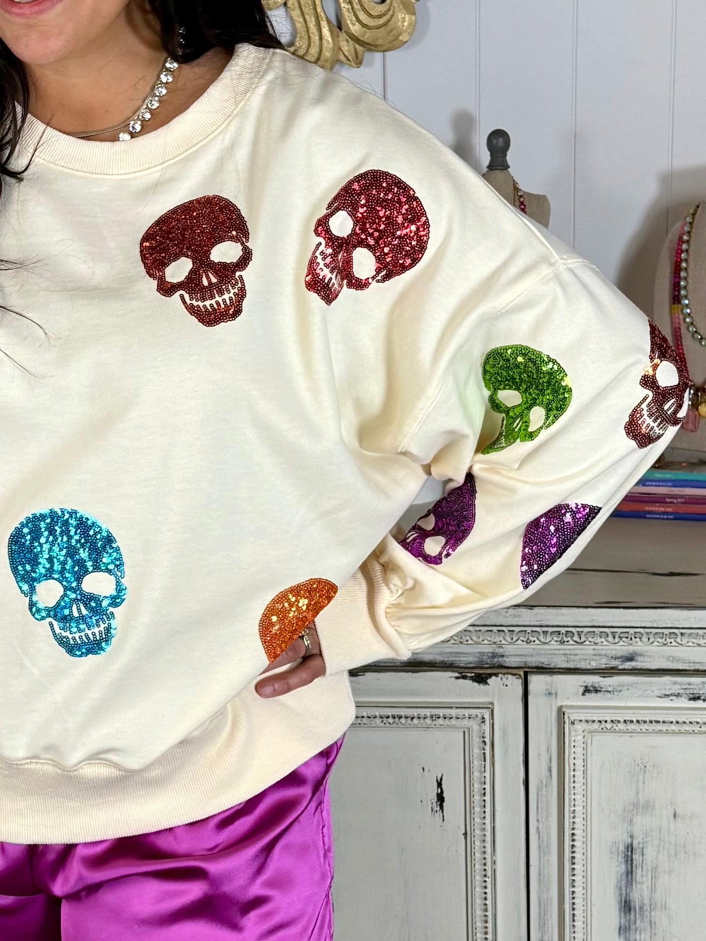 Sequin Skeleton Sweater