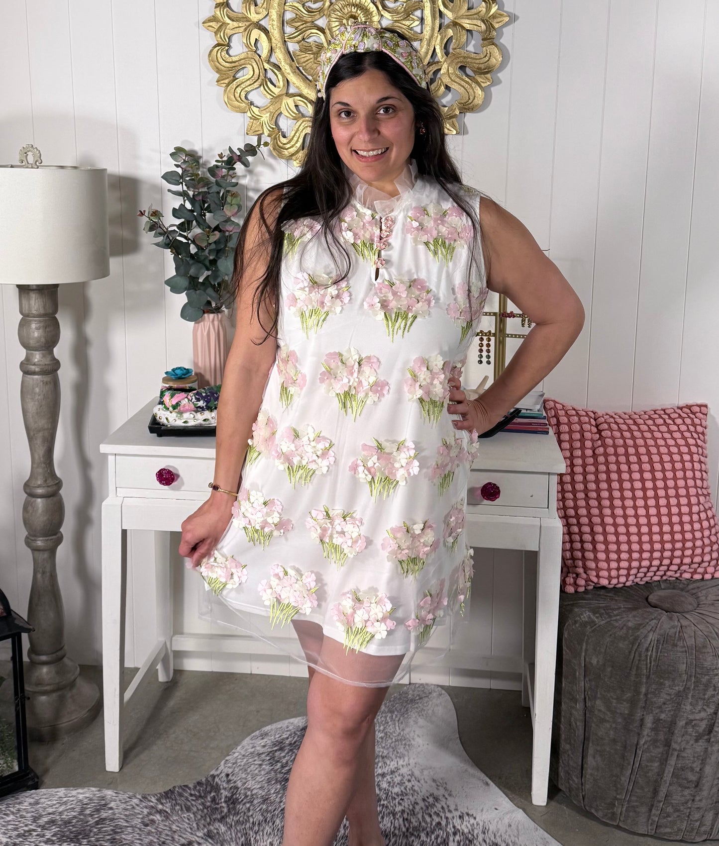 Brianna Cannon Flower Bouquet Shift Dress