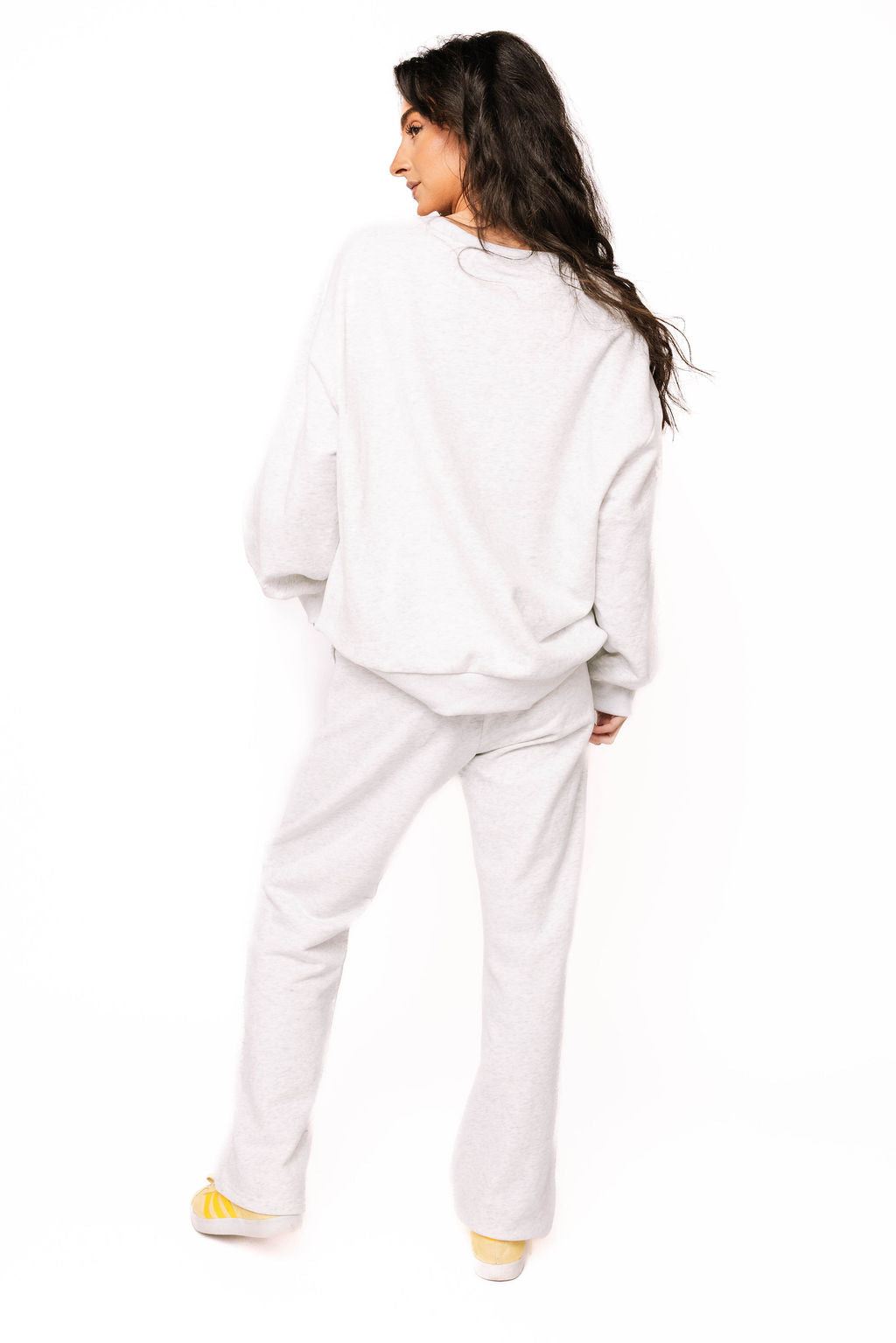 Queen of Sparkles Grey Colorblock Gingham Qos Card Logo Sweatshirt