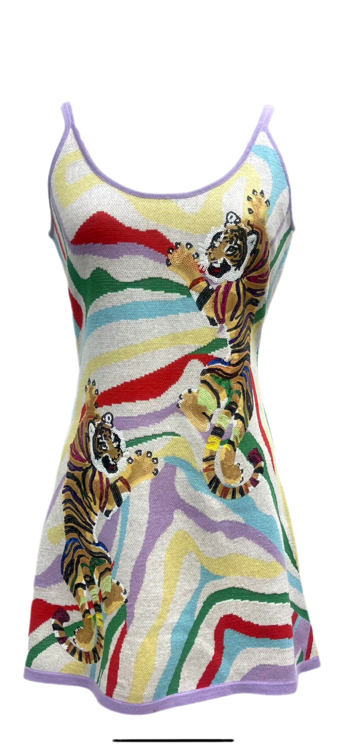 Queen of Sparkles Rainbow Tiger Print Dress