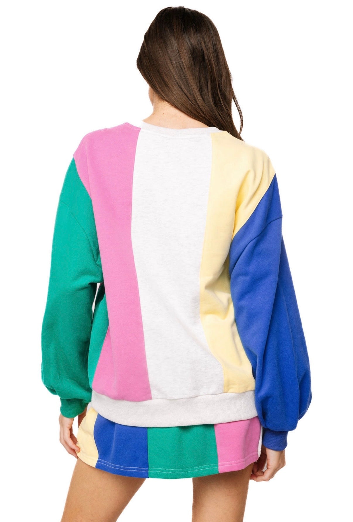 Queen of Sparkles Multi Colorblock Stripe Qos Sparkle Skort