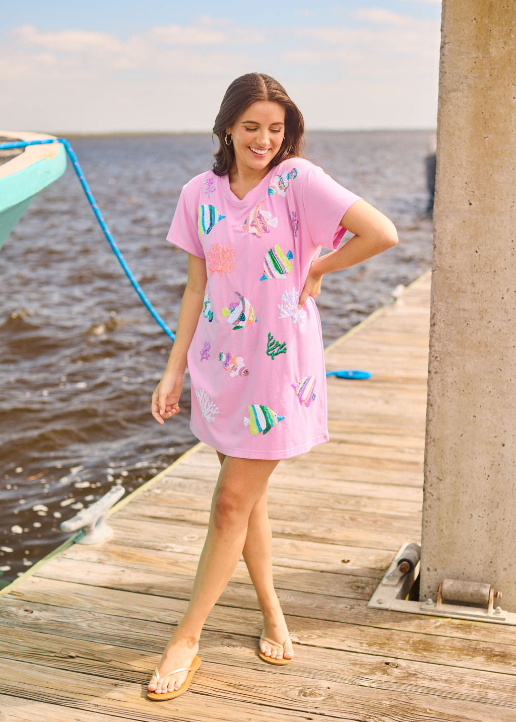 Pink Sequin Fish Dress