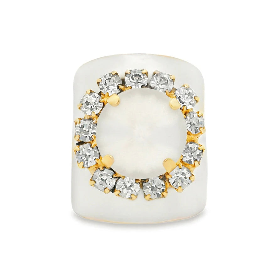 Tova Jacci Ring Enamel Fairy Dust in White