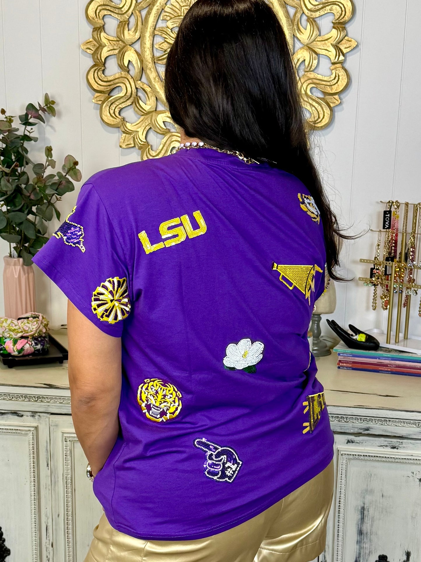 Licensed Queen of Sparkles LSU Mini Icon Tee