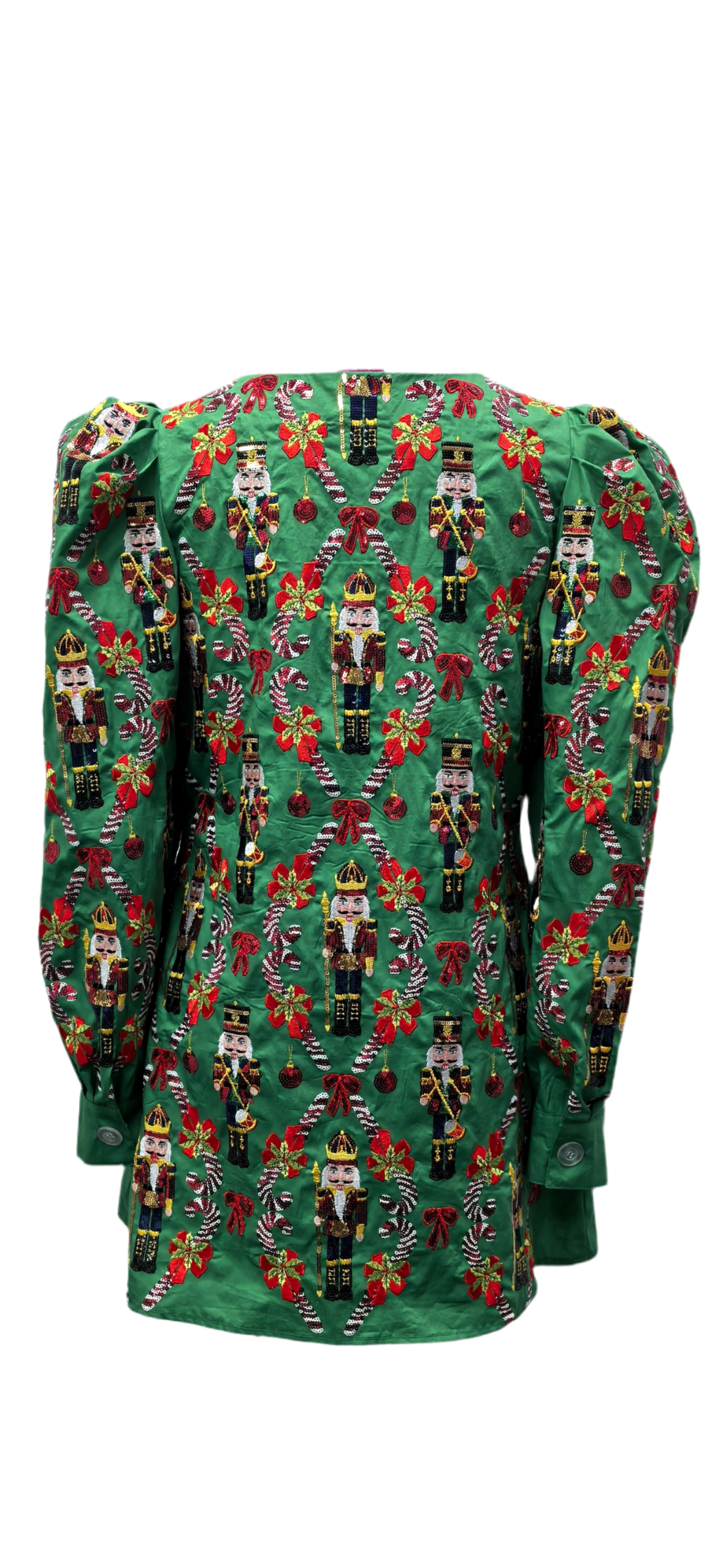 Queen of Sparkles Green Nutcracker & Candy Cane Dress