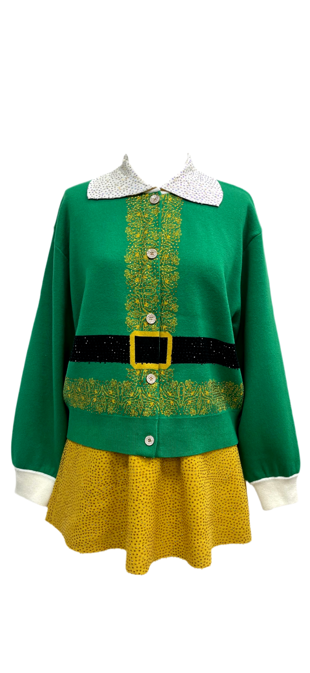Queen of Sparkles Gold Rhinestone Elf Skirt