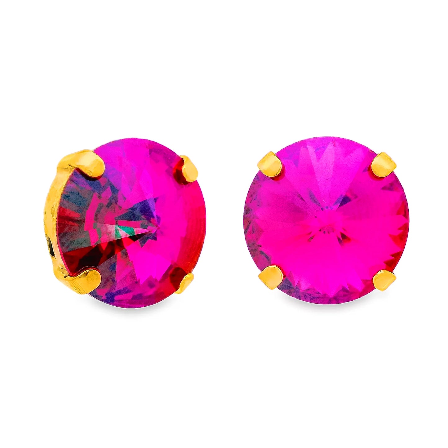 Tova Basic Stud Fuchsia Glimmer
