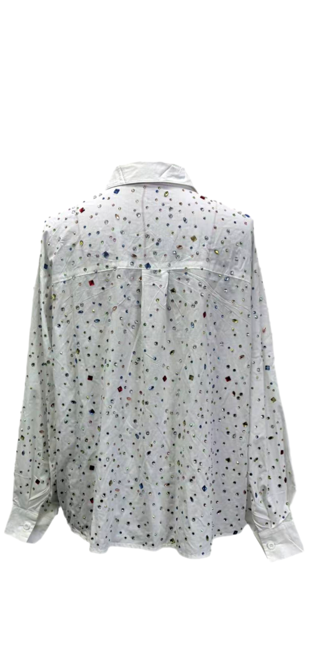 Queen of Sparkles White Multi Rhinestone Shirt