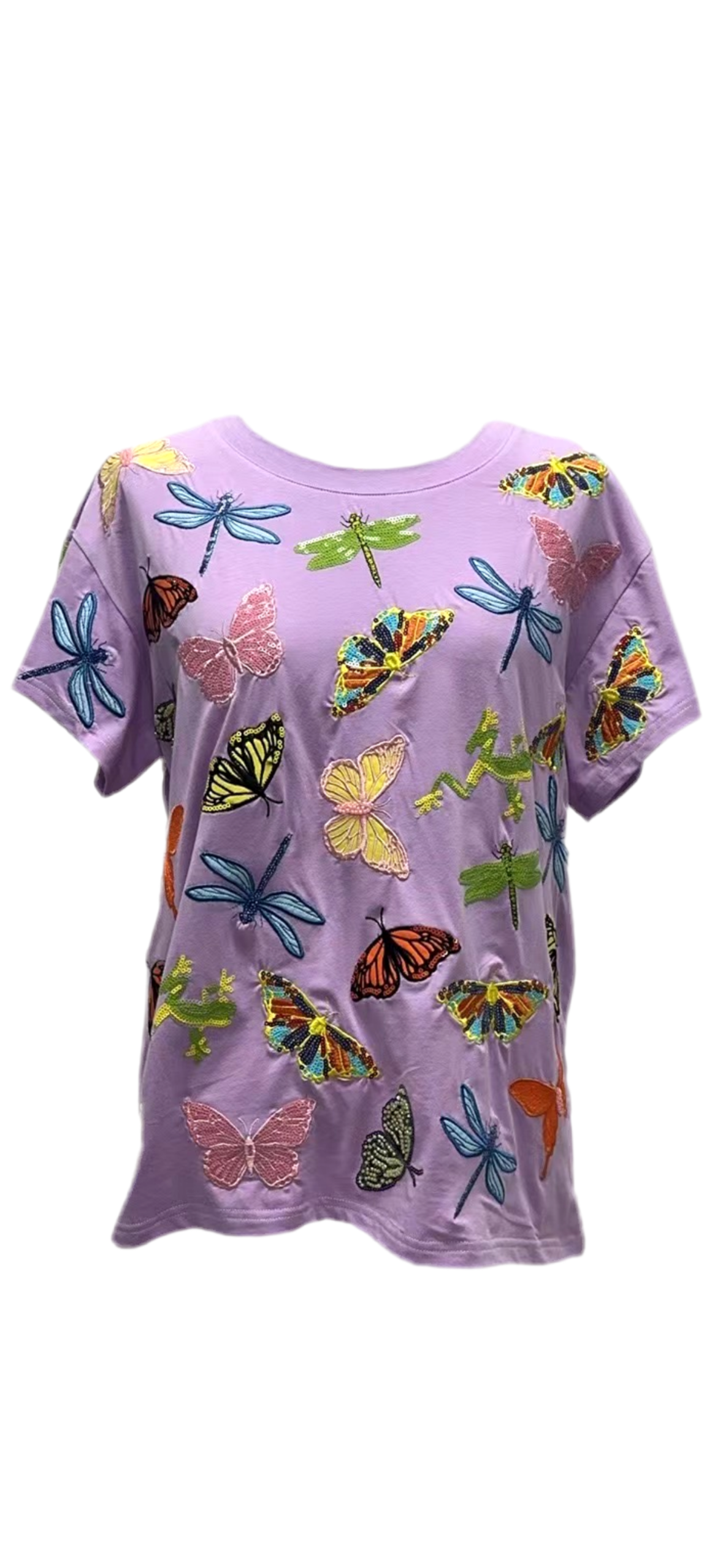 Queen of Sparkles Lavender Butterfly & Dragonfly Tee