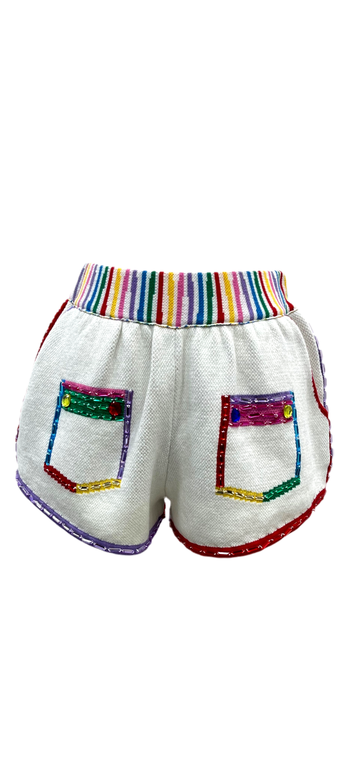 Queen of Sparkles Rainbow Jewel Trim Shorts