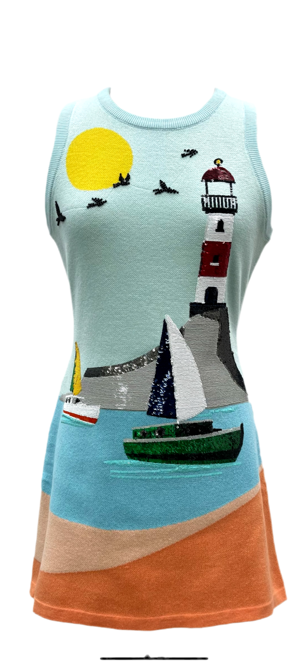 Queen of Sparkles Sailboat & Lighthouse Tank Dress