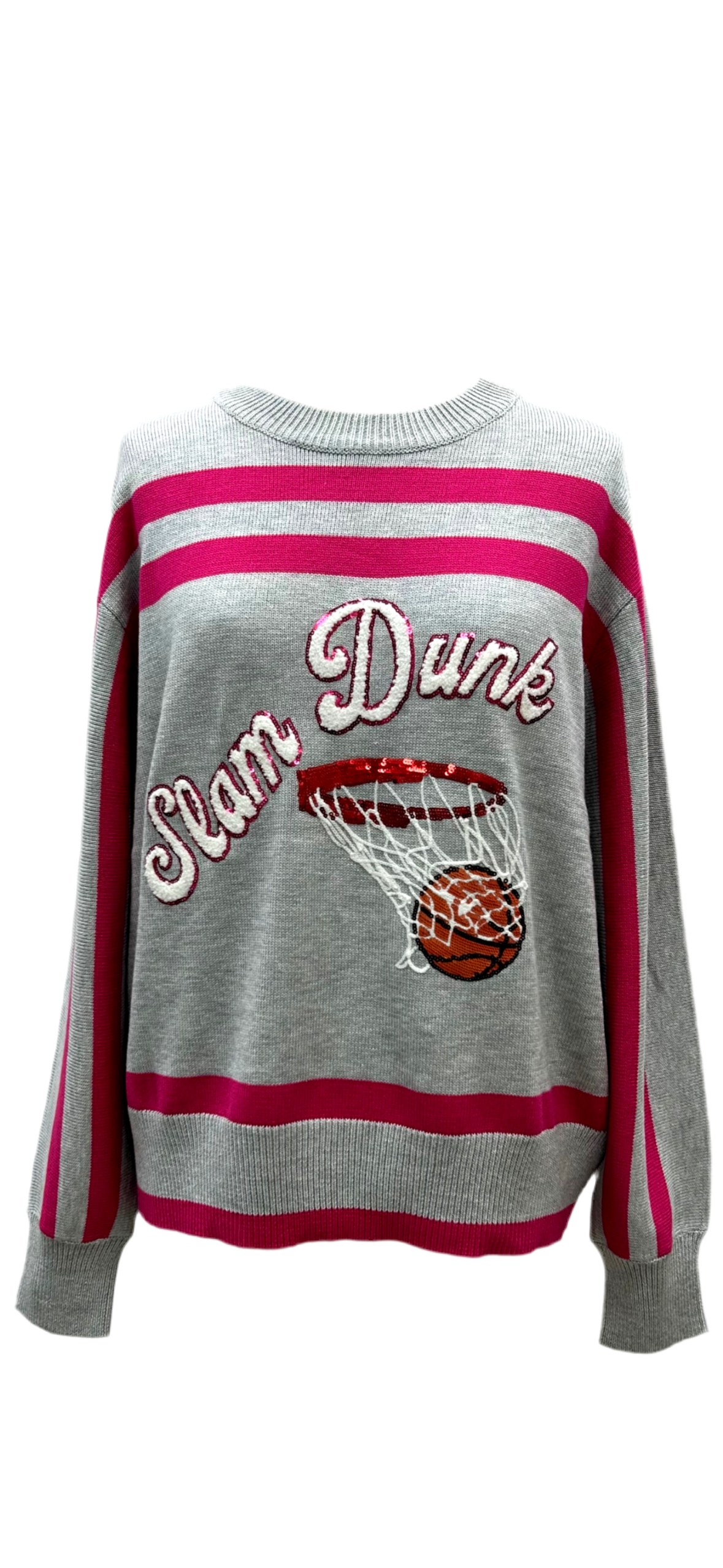 Queen of Sparkles Grey & Pink Slam Dunk Sweater