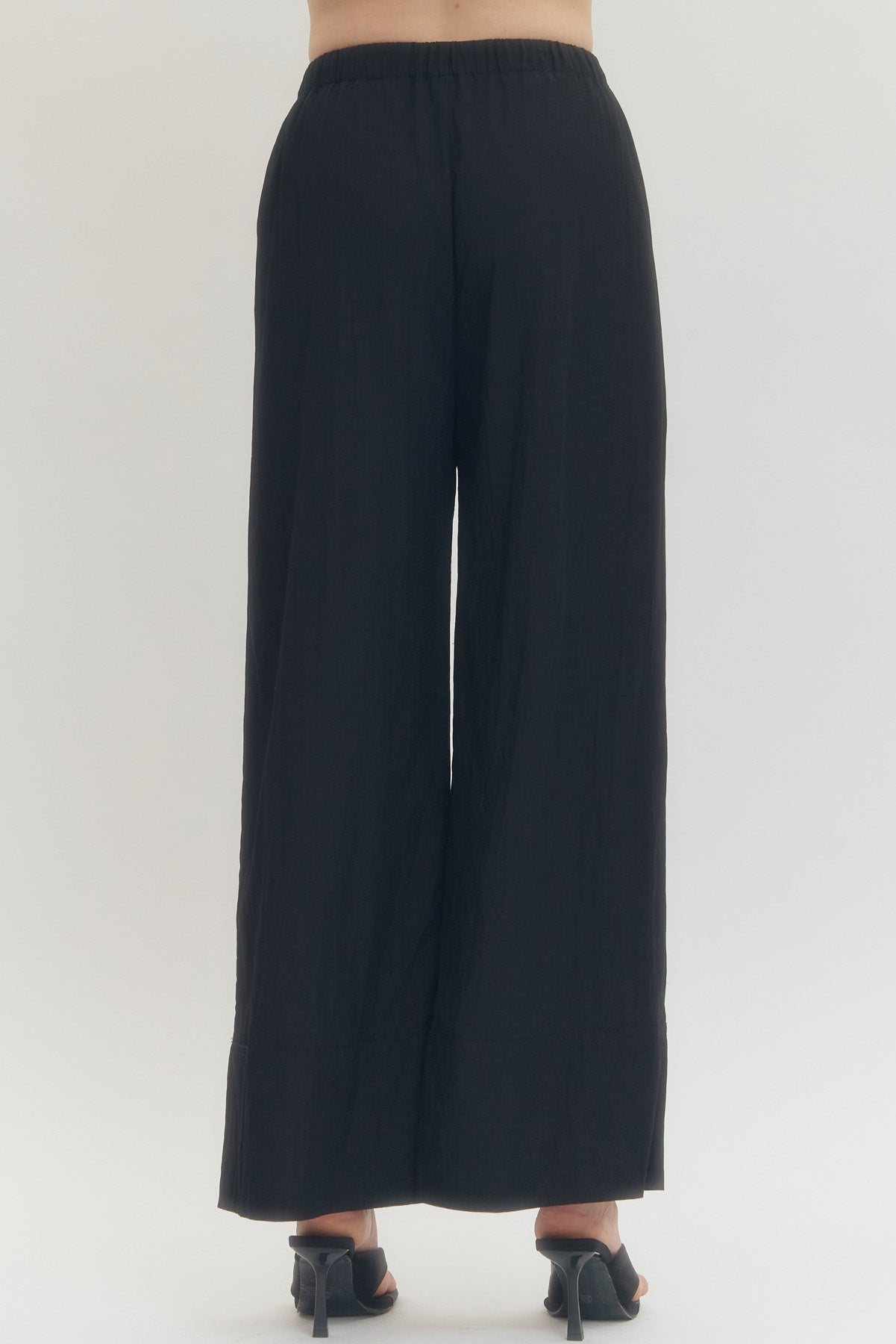 Black Easy Days Wide Leg Pants