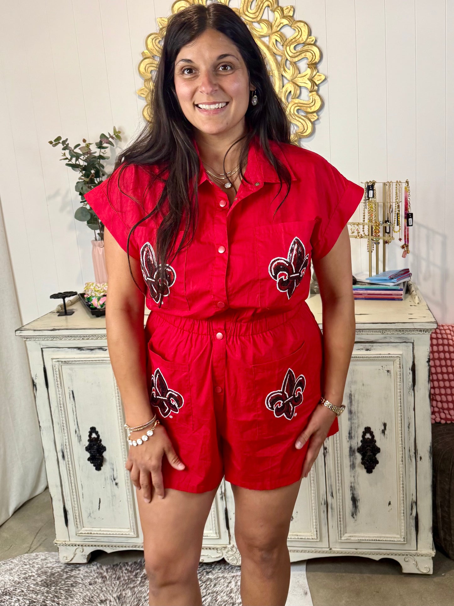 Queen of Sparkles ULL Mascot Romper