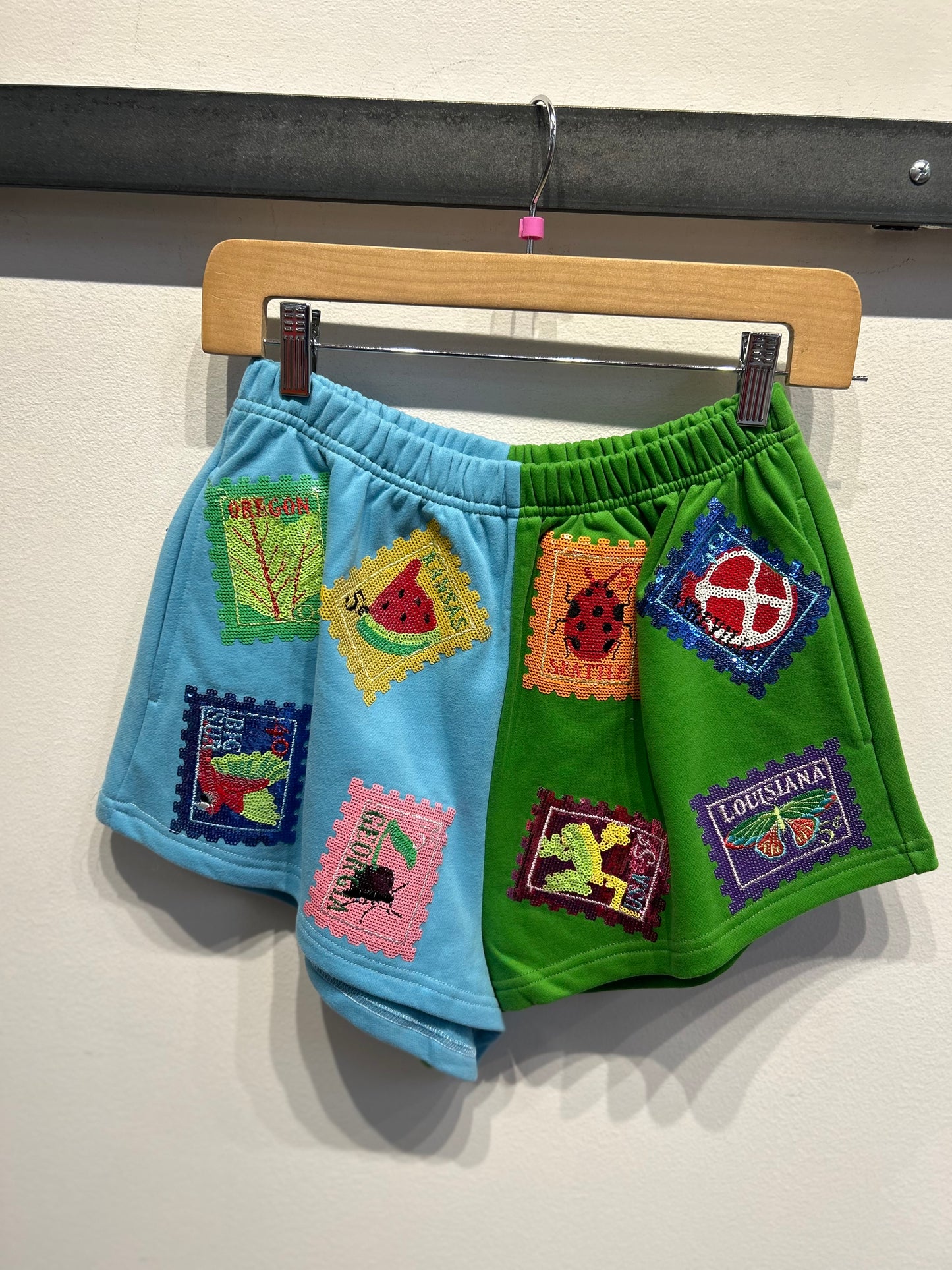 Queen of Sparkles Colorblock Multi Stamp Shorts
