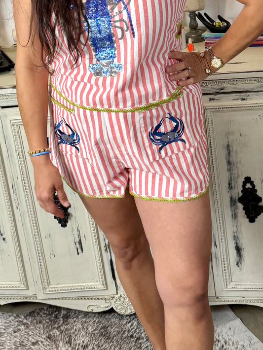 Queen of Sparkles Striped Crab Short