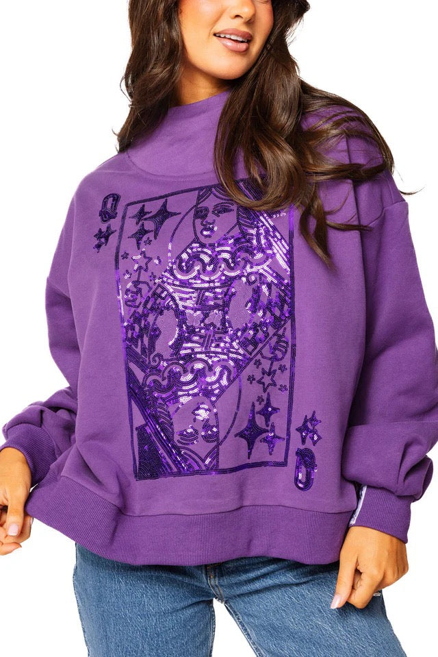 Queen of Sparkles Purple Queen Logo Sweatshirt
