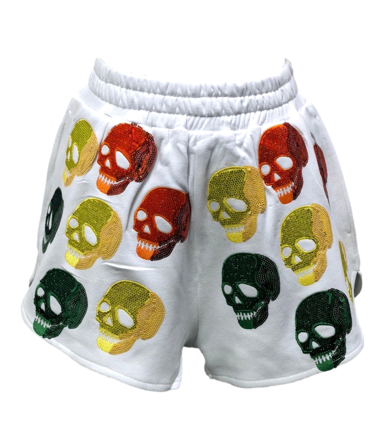 Queen of Sparkles Rainbow Skulls Shorts