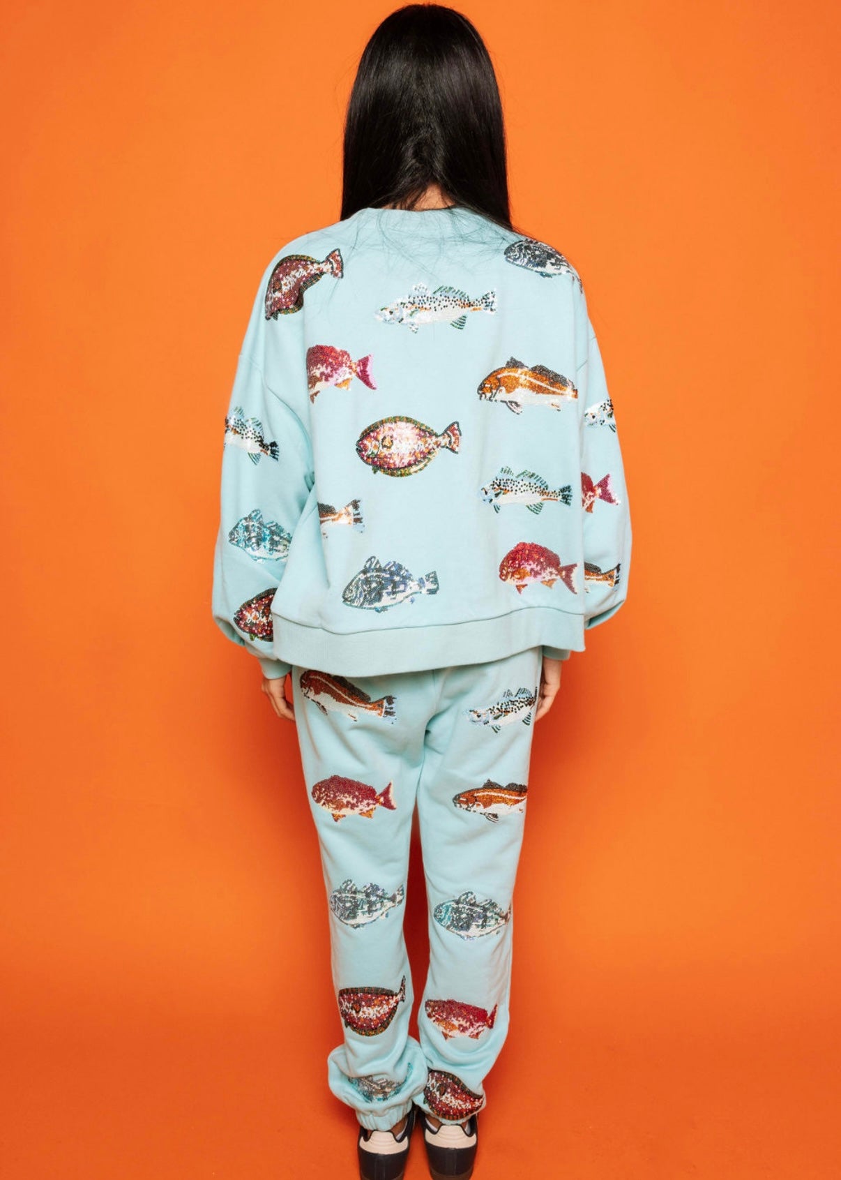 Queen of Sparkles Light Blue Fish Jogger