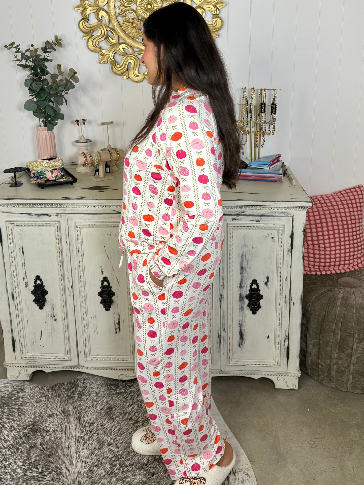 Mary Square Annie Pumpkin Pajama Set