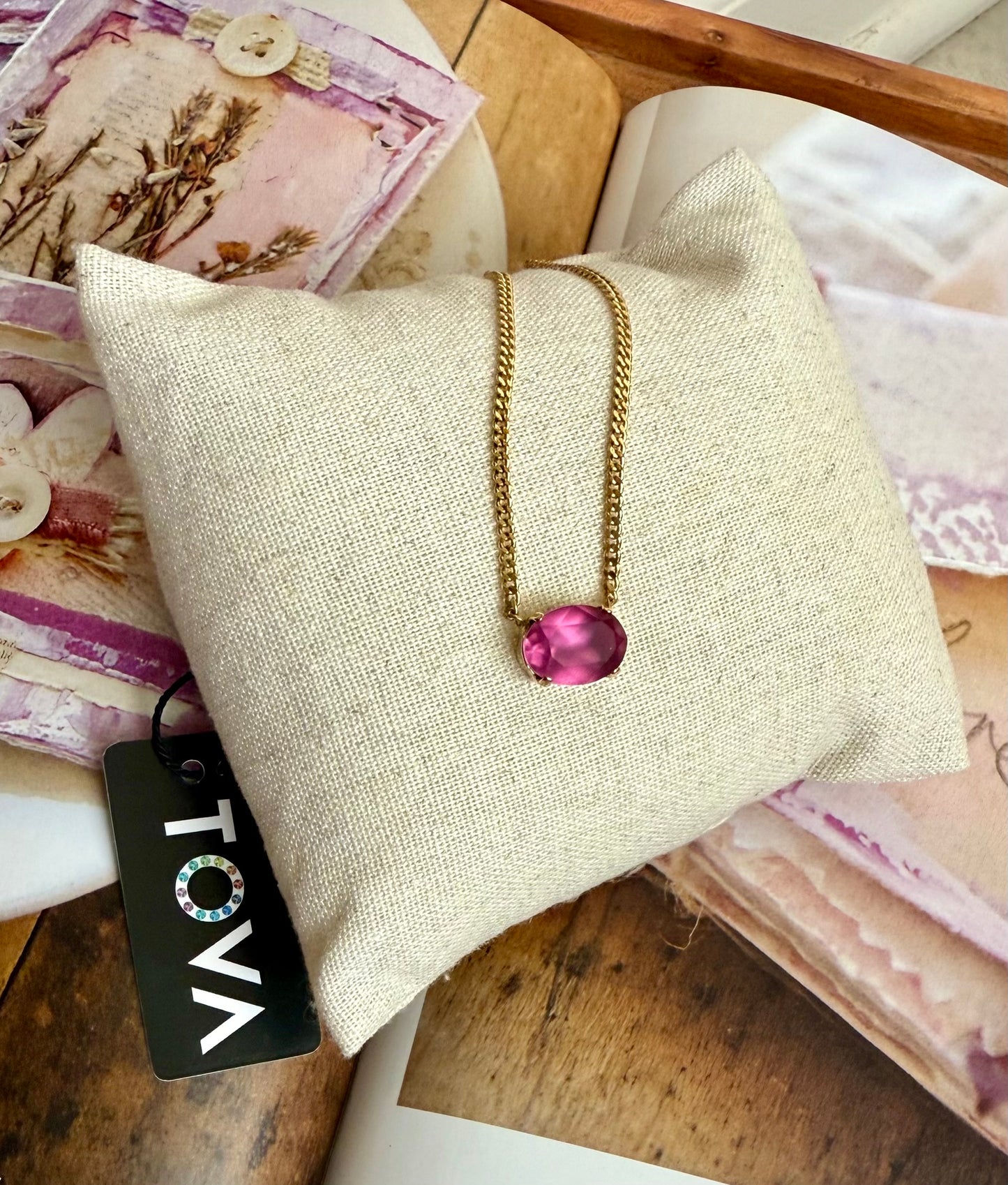 Iza Necklace in Fuschia Matte TOVA