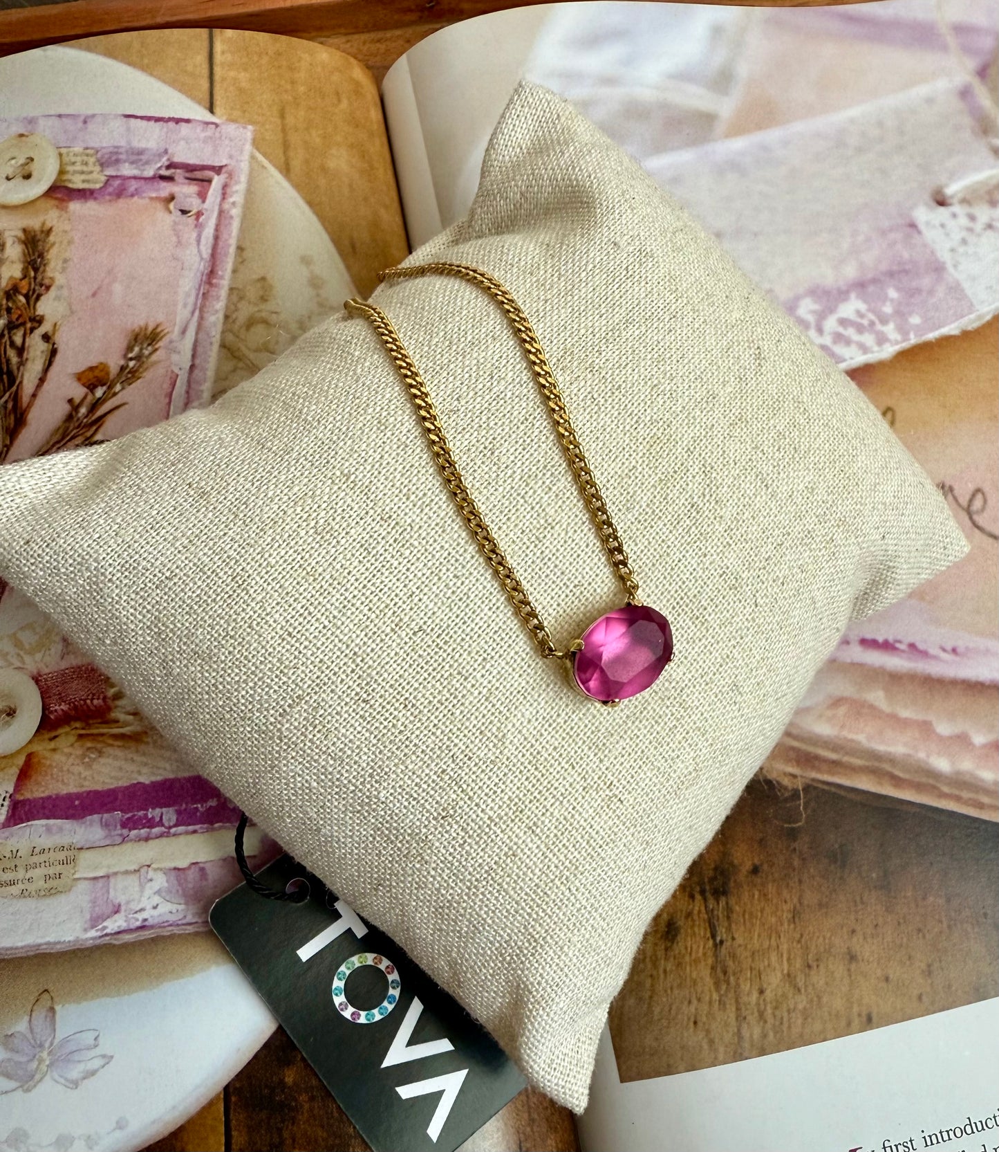 Iza Necklace in Fuschia Matte TOVA