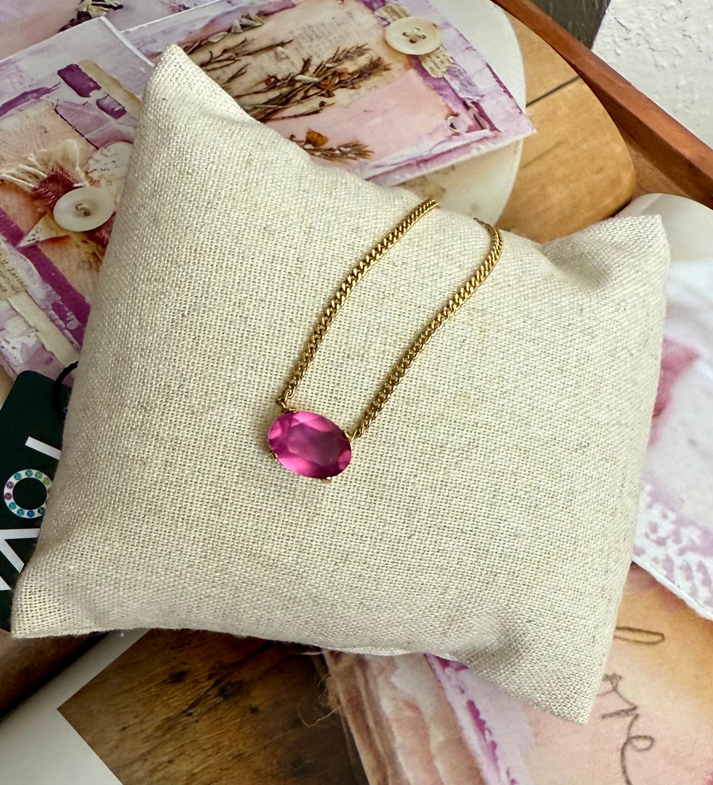 Iza Necklace in Fuschia Matte TOVA