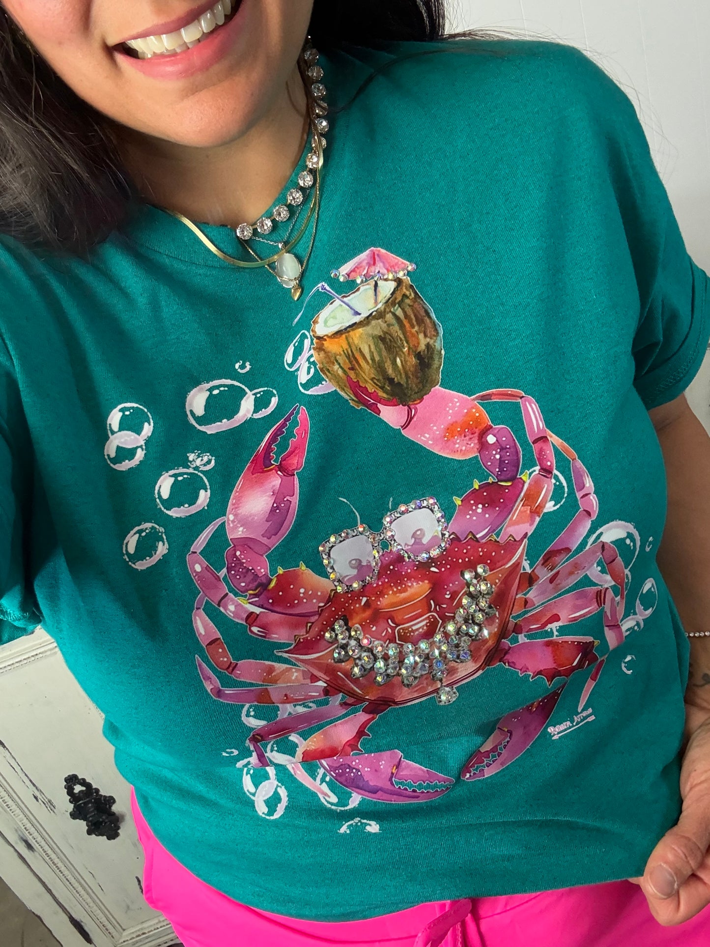 Salty and Sparkly Crab Tee