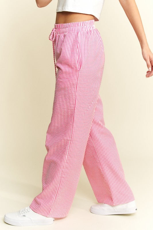 Fuchsia Gingham pants