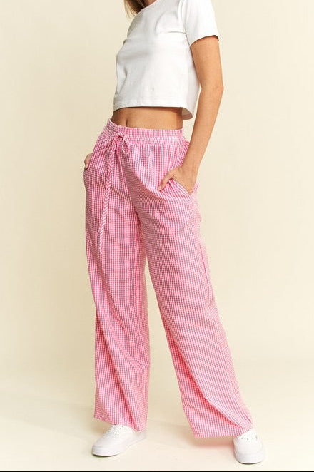 Fuchsia Gingham pants