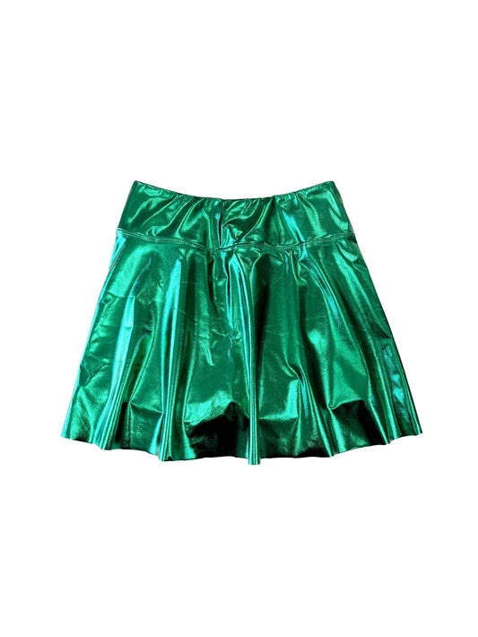 Metallic Green Skorts