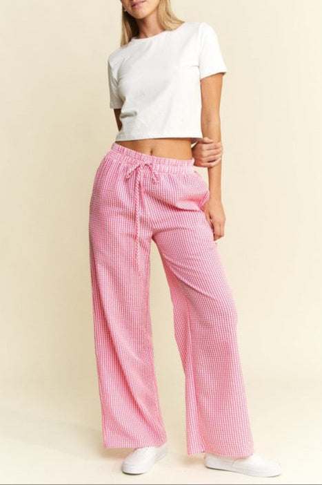 Fuchsia Gingham pants