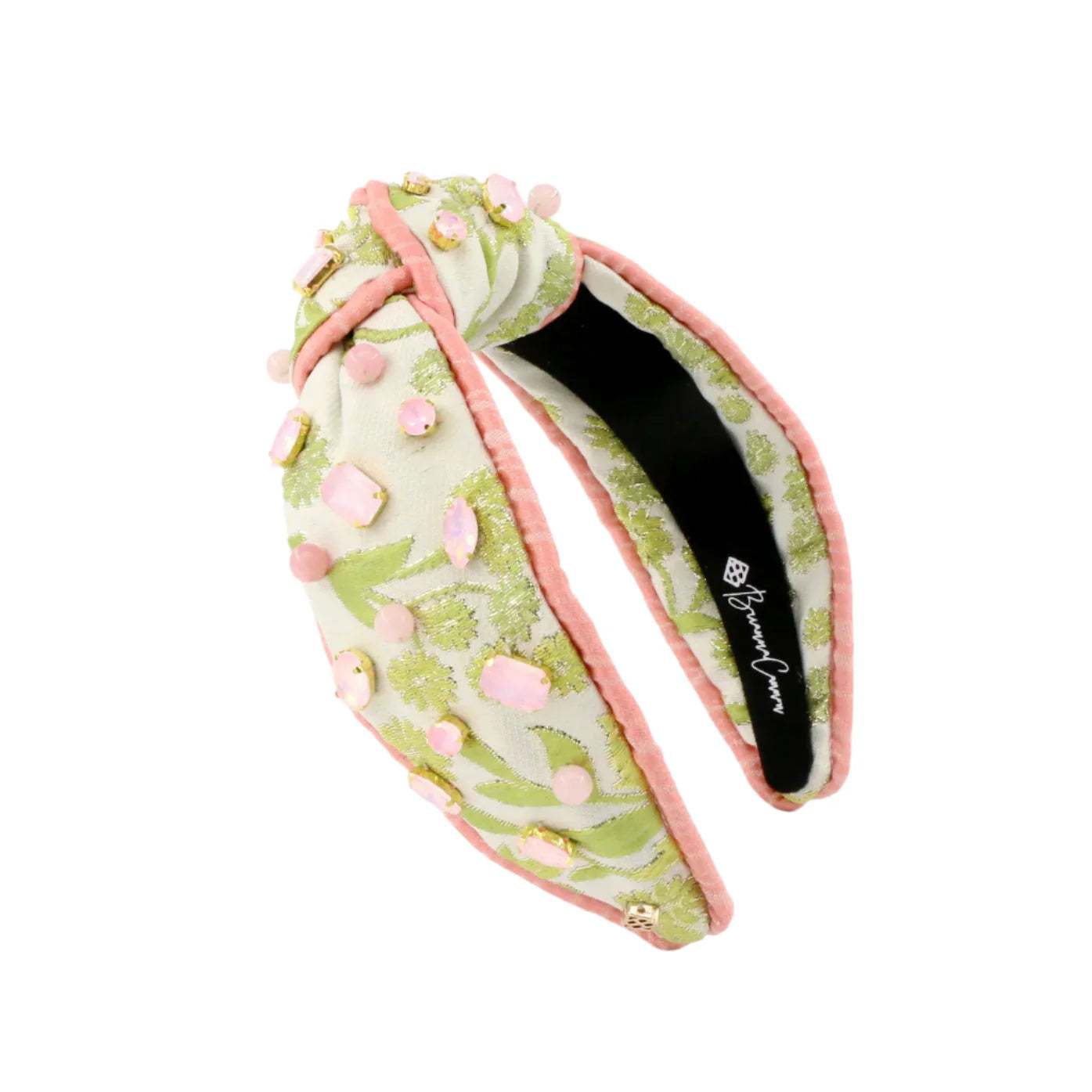 Brianna Cannon Chartreuse & Blush Jacquard Headband