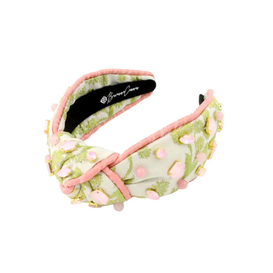 Brianna Cannon Chartreuse & Blush Jacquard Headband
