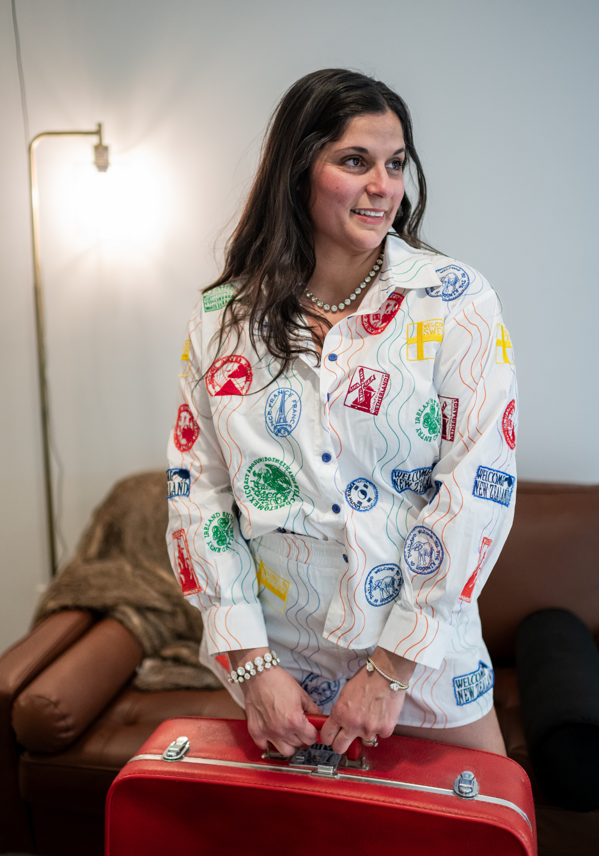 Queen of Sparkles White Multi Passport Stamp Short