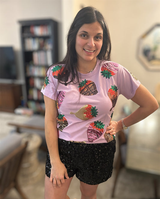Queen of Sparkles Purple Chocolate Covered Strawberries Tee