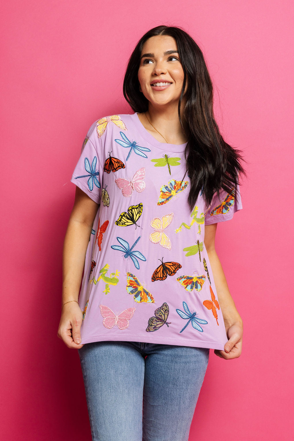 Queen of Sparkles Lavender Butterfly & Dragonfly Tee