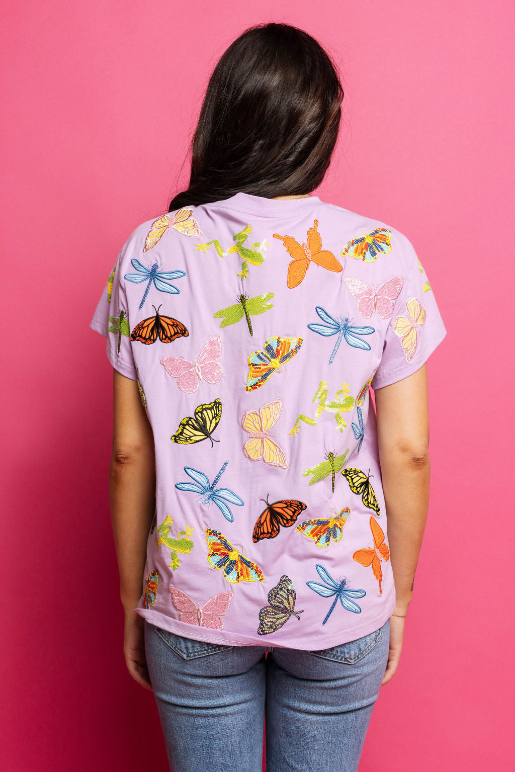 Queen of Sparkles Lavender Butterfly & Dragonfly Tee
