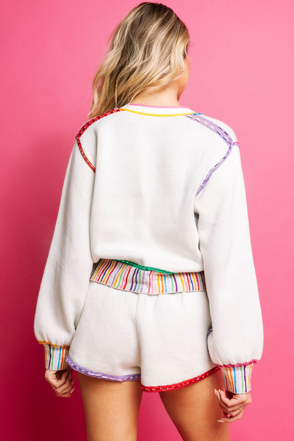 Queen of Sparkles Rainbow Jewel Trim Shorts