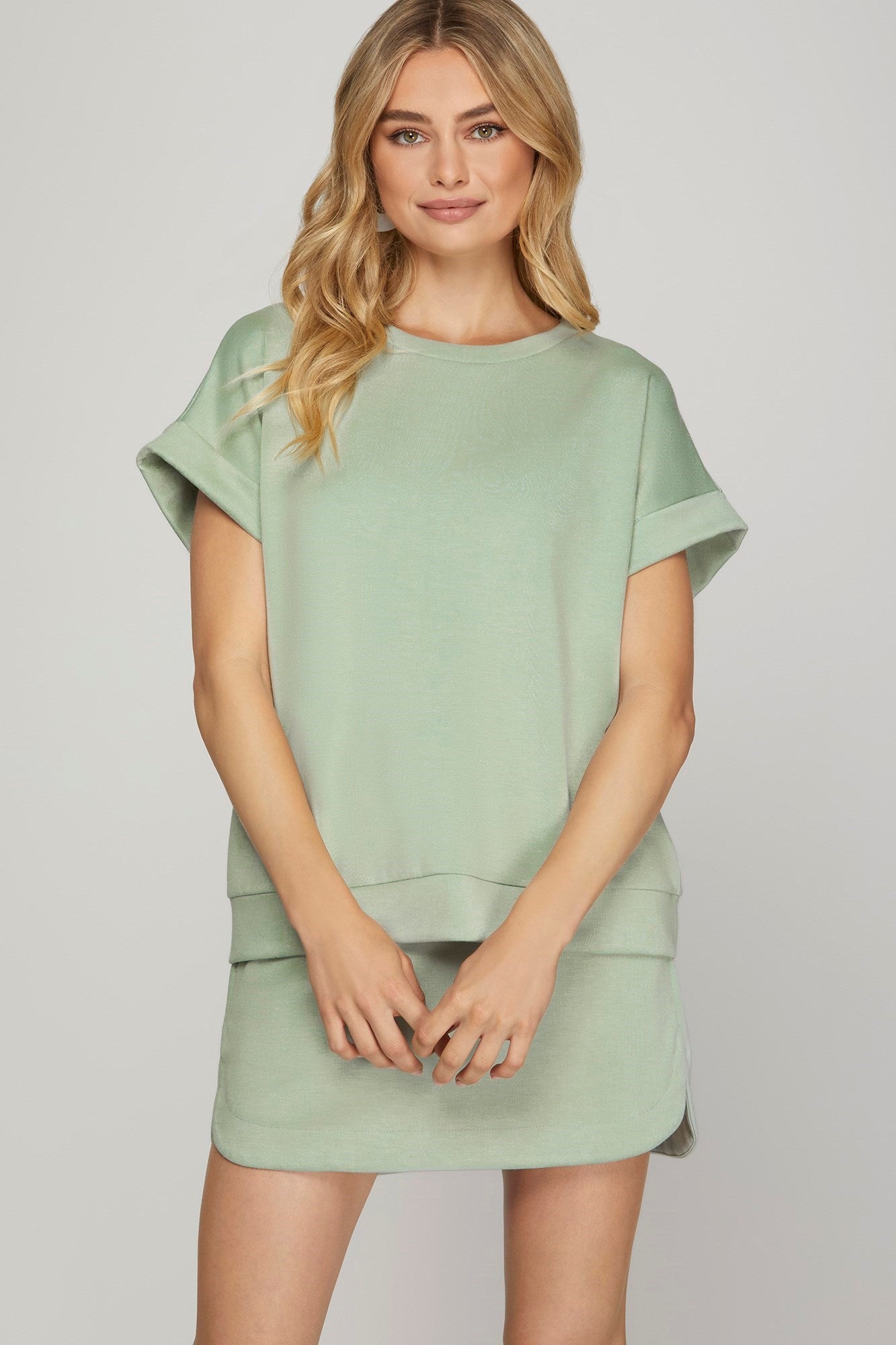 Light Slate High Waist A-line Skort
