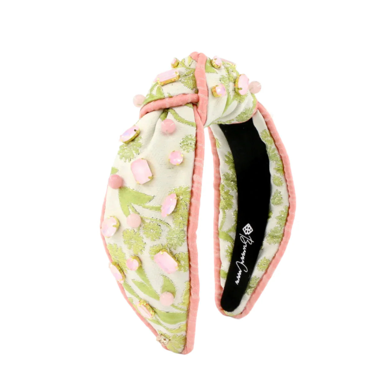 Brianna Cannon Chartreuse & Blush Jacquard Headband