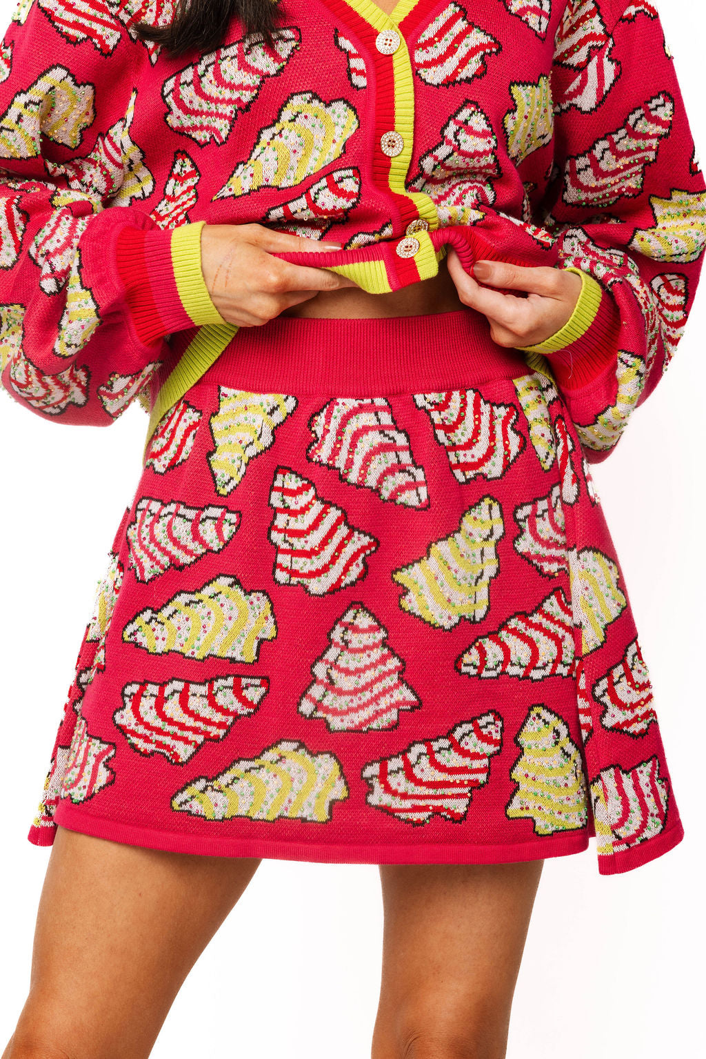 Queen of Sparkles Hot Pink Christmas Cookie Skirt