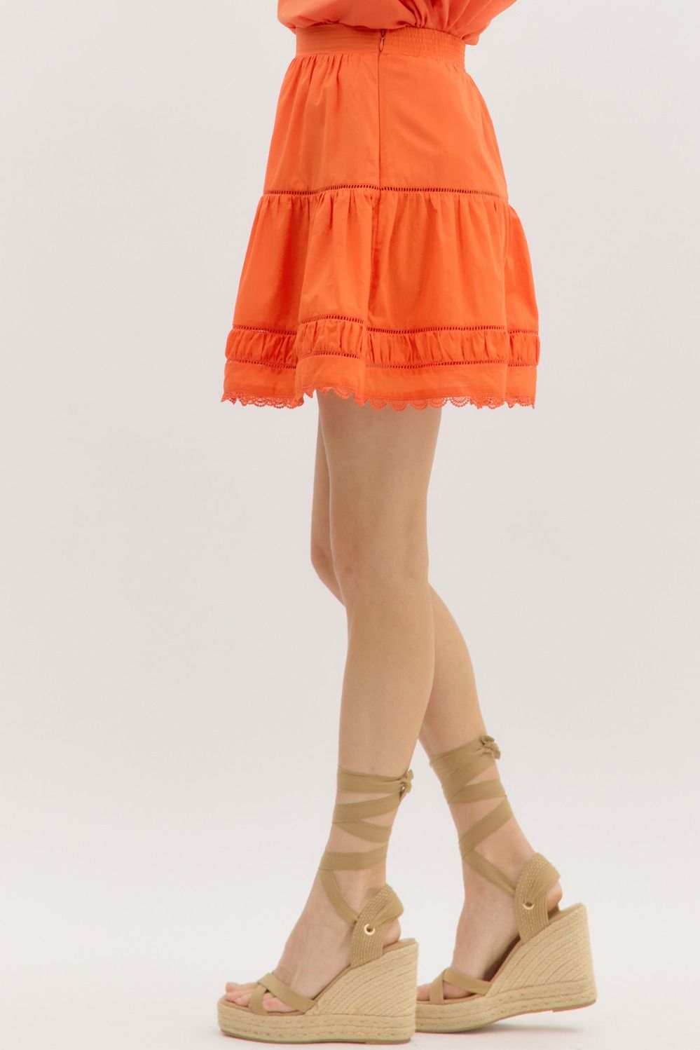 Orange Ruffle Skirt