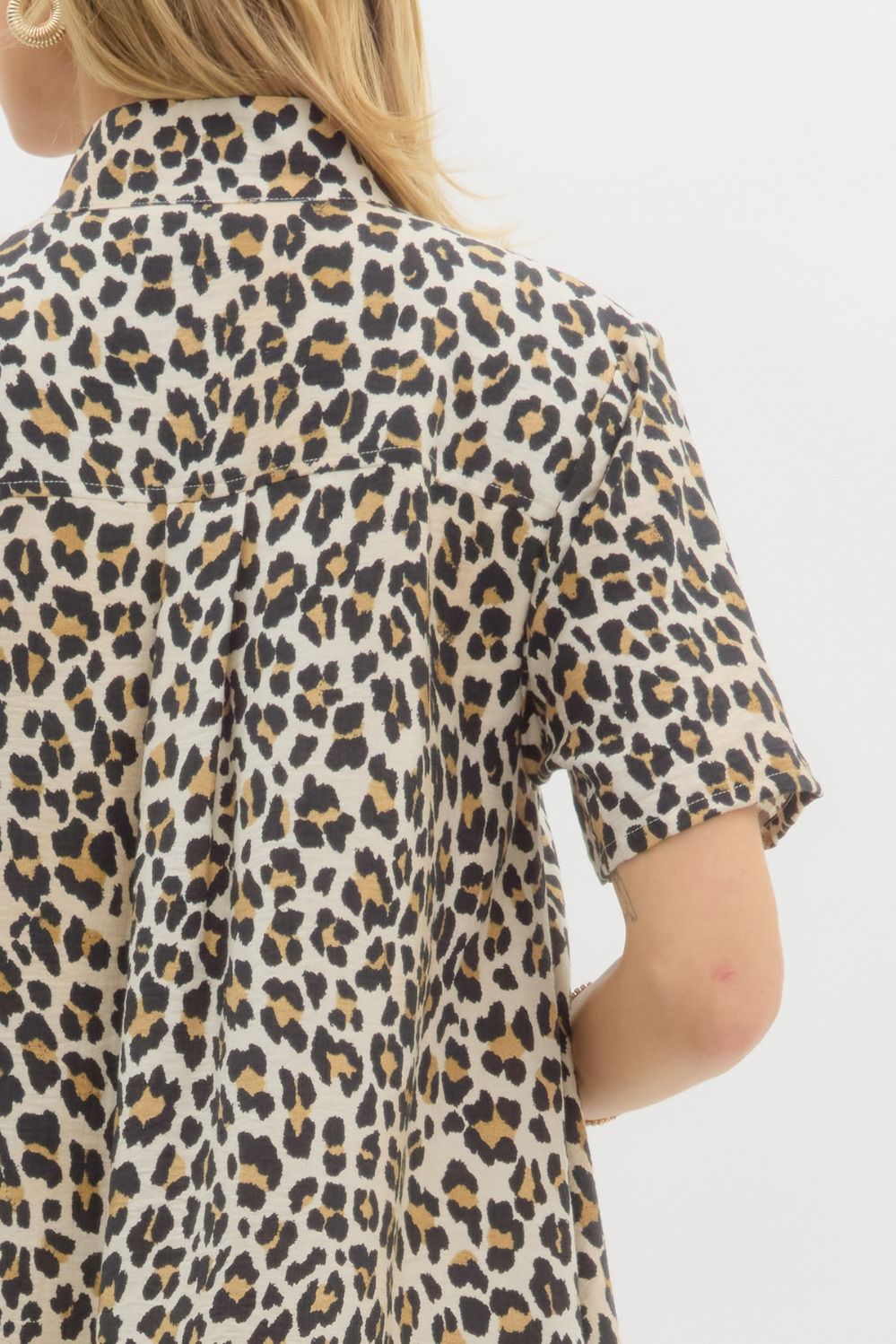 Leopard Print Short Sleeve Pullover Dress