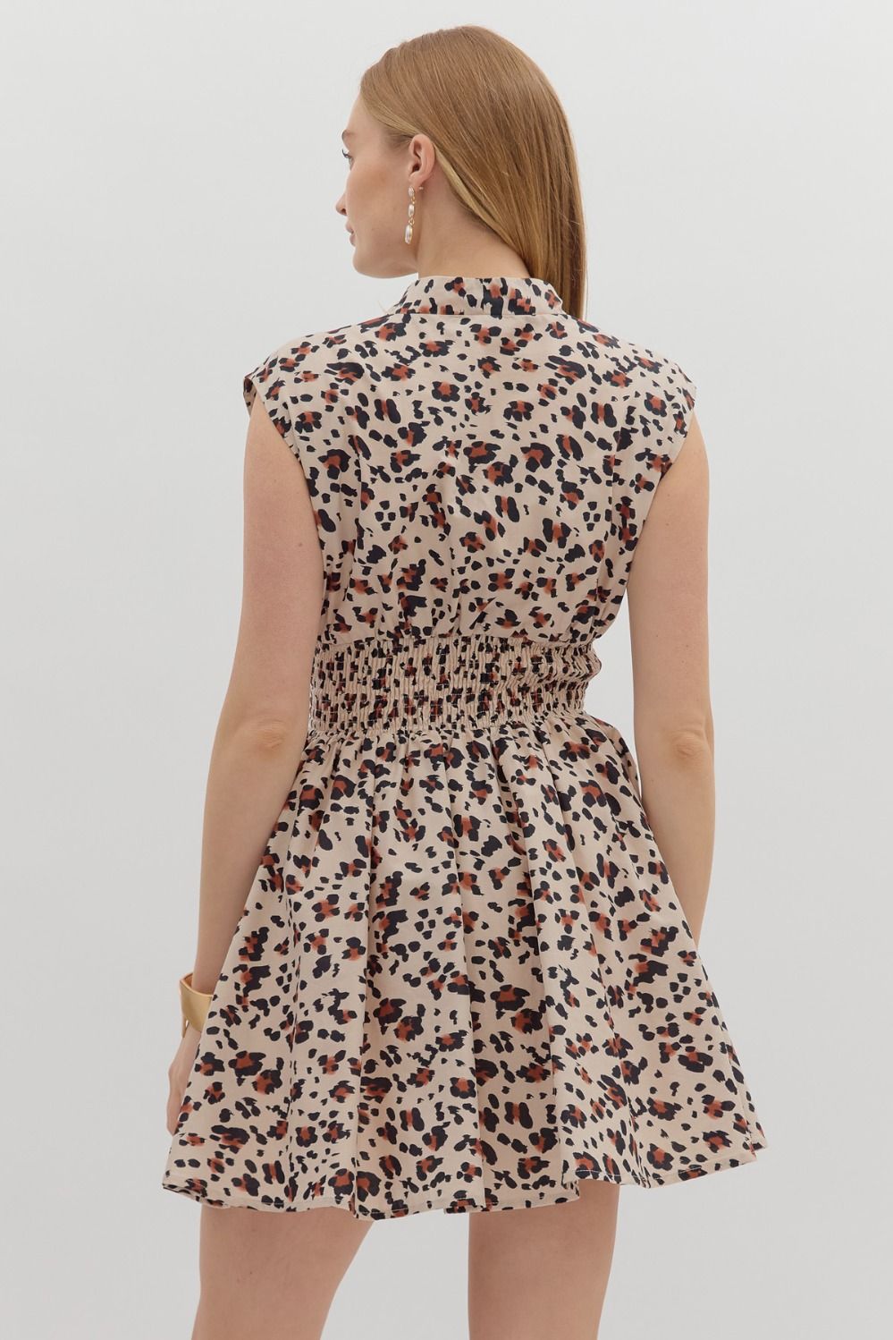 Leopard Pattern V Neck Dress