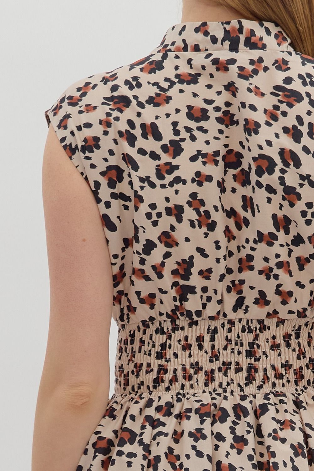 Leopard Pattern V Neck Dress